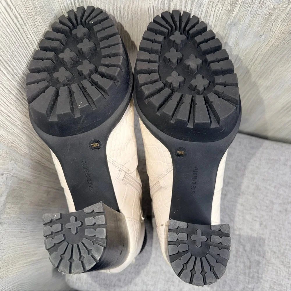 Vince Camuto Cream Lace-Up Platform Heeled Boots - Picture 6 of 8